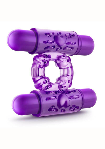 Play With Me - Double Play - Dual Vibrating Cock Ring - Purple-Adult Toys - Cock Rings - Vibrating-Blush-Danish Blue Adult Centres