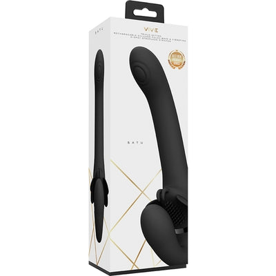 Vive - Satu - Pulse-Wave and Vibrating Strapless Strap-on-Adult Toys - Strap On - Strapless-Shots-Danish Blue Adult Centres
