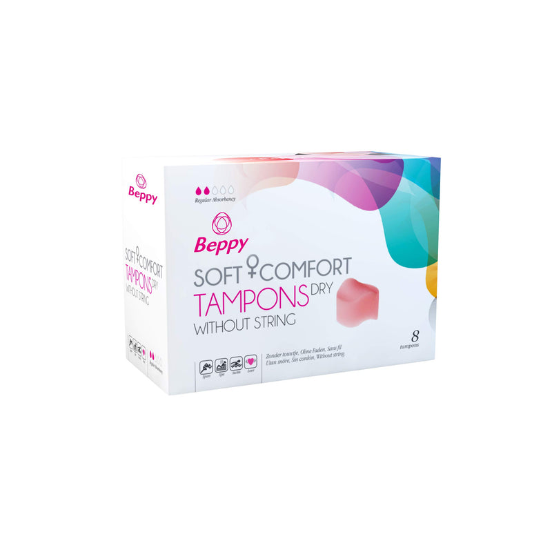 Beppy Wet Soft Tampon w/o String 8pc-Lubricants & Essentials - Feminine Hygiene-Beppy-Danish Blue Adult Centres