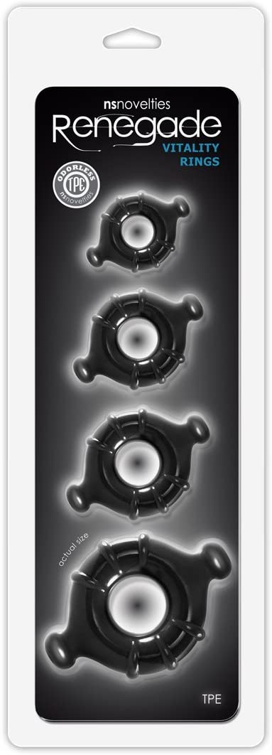 Renegade Vitality Rings (Black)-Adult Toys - Cock Rings-Renegade-Danish Blue Adult Centres