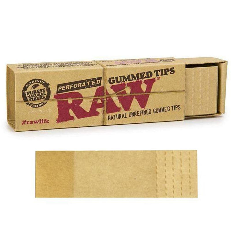 Raw Wide Unrefined Perforated Gummed Tips - 33 Pack-Lifestyle - Smoking Accessories-RAW-Danish Blue Adult Centres