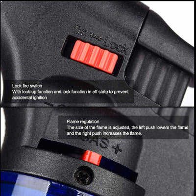 Trio Transparent Blow Torch Jet Lighter w/Base (Assorted)-Lifestyle - Lighters - Jet Lighters-Trio-Danish Blue Adult Centres