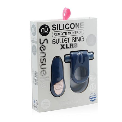 NU Sensuelle Silicone Ring with Remoter Control XLR8 (Navy Blue)-Adult Toys - Cock Rings - Vibrating-NU Sensuelle-Danish Blue Adult Centres