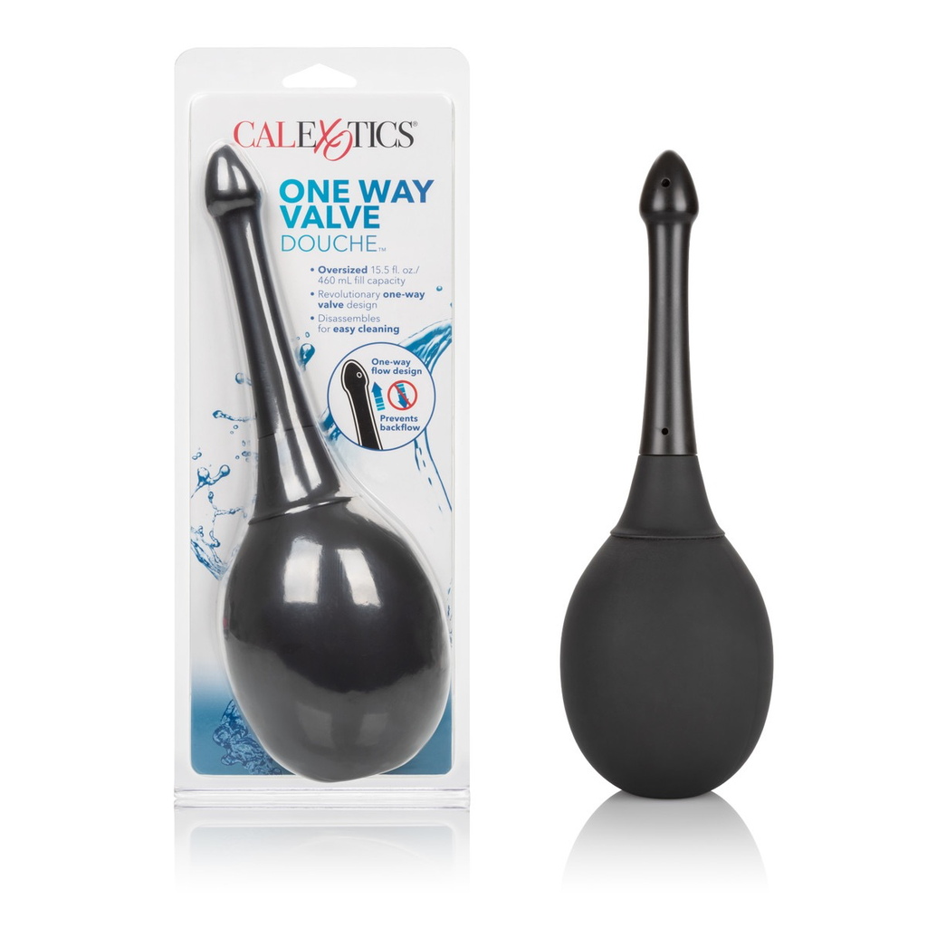 CalExotics One Way Valve Douche (Black)-Lubricants & Essentials - Douches-CalExotics-Danish Blue Adult Centres