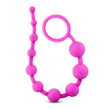 Blush Silky Smooth Beginner Silicone Anal Beads 12.5" Length with Pull Handle (Pink)-Adult Toys - Anal - Beads& - Balls-Blush-Danish Blue Adult Centres