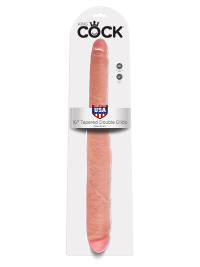 King Cock 16 Inch Tapered Double Dong - Flesh-Adult Toys - Dildos - Double Ended-King Cock-Danish Blue Adult Centres