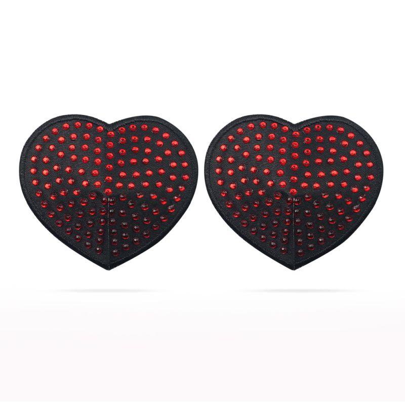 Reusable Red Diamond Heart Nipple Pasties-Clothing - Accessories - Nipple-LoveToy-Danish Blue Adult Centres