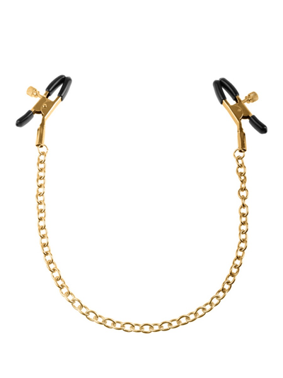 Pipedream Fetish Fantasy Gold Chain Nipple Clamps (Gold)-Bondage & Fetish - Nipple Play-Pipedream-Danish Blue Adult Centres
