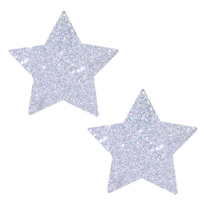Silver Pixie Dust Star Pasties-Clothing - Accessories - Nipple-Neva Nude-Danish Blue Adult Centres
