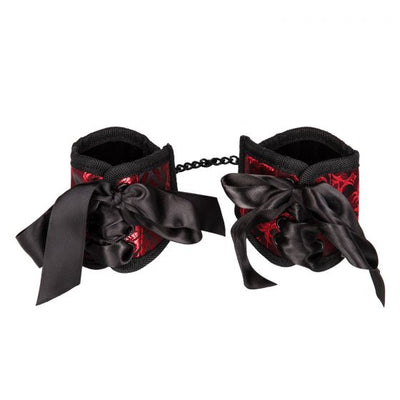 Calexotics Scandal Corset Cuffs - Red-Bondage & Fetish - Cuffs & Restraints-CalExotics-Danish Blue Adult Centres