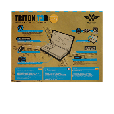 0.01g / 500g Triton T3R Rechargable Electronic Digital Scales-Lifestyle - Scales - 0.01-MyWeight-Danish Blue Adult Centres