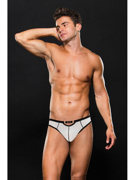 ENVY - Express Yourself Thong White Small/Medium - BLE093-WHTSM-Clothing - Underwear & Panties - Mens Room in Front-Envy-Danish Blue Adult Centres