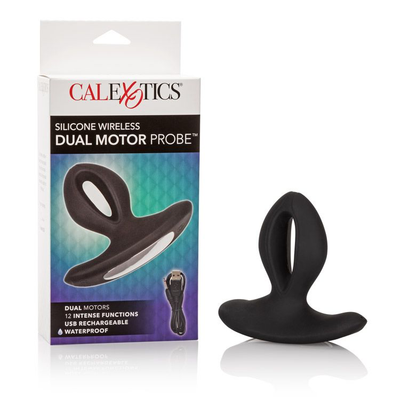 CalExotics Silicone Wireless Dual Motor Probe (Black)-Adult Toys - Anal - Prostate Stimulators-CalExotics-Danish Blue Adult Centres