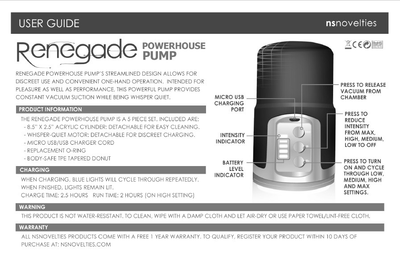 Renegade Powerhouse Pump (Black)-Adult Toys - Pumps-Renegade-Danish Blue Adult Centres