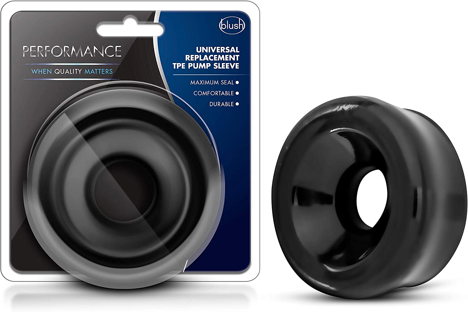 Performance Universal Replacement TPE Pump Sleeve - Black-Adult Toys - Pumps-Blush-Danish Blue Adult Centres