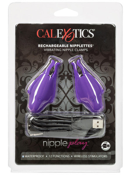Calexotics Nipple Play Rechargable Nipplettes - Purple-Unclassified-CalExotics-Danish Blue Adult Centres