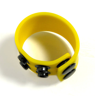 Boneyard 1.5inch Silicone Ball Strap – 3 Snap – Yellow-Adult Toys - Cock Rings-Boneyard-Danish Blue Adult Centres