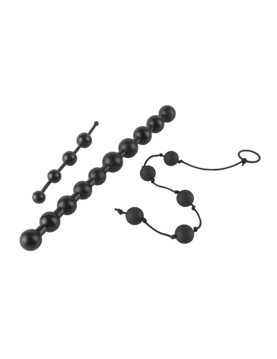 Pipedream Anal Fantasy Collection Beginners Bead Kit (Black) - 3 Pieces