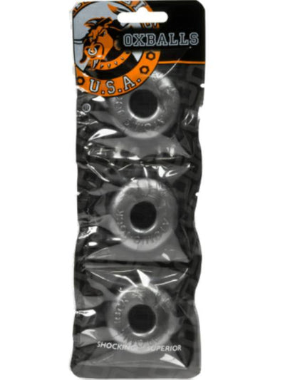 Oxballs Ringer 'Do-Nut-1' Cock Ring (3 Pack)-Adult Toys - Cock Rings - Metalsteel-Oxballs-Danish Blue Adult Centres