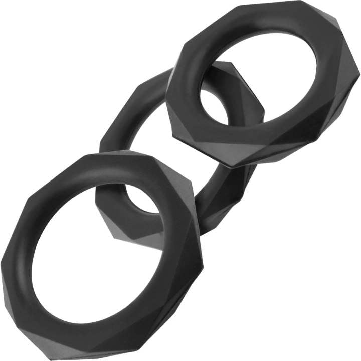 Pipedream Fantasy C-Ringz Silicone Designer Stamina Set (Black)-Adult Toys - Cock Rings-Pipedream-Danish Blue Adult Centres