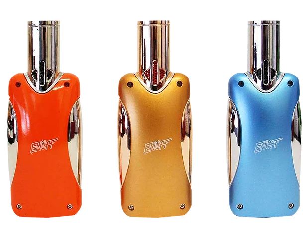 Enuff Jobon Quad Jet Lighter Blowtorch Matt Finish With Adjustable Flame Refillable Various Colours Boxed