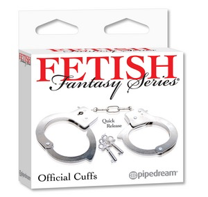 Pipedream Fetish Fantasy Series Official Cuffs (Silver)-Bondage & Fetish - Cuffs & Restraints-Pipedream-Danish Blue Adult Centres