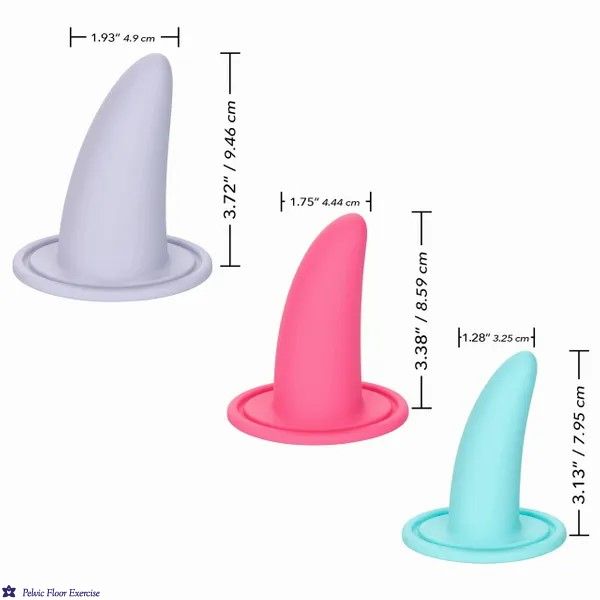 She-ology Advanced 3-Piece Wearable Vaginal Dilator Set-Adult Toys - Kegel Balls & Dilators-CalExotics-Danish Blue Adult Centres