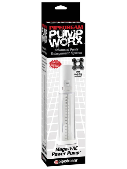 Pipedream Pump Worx Mega-VAC Power Pump (White)-Adult Toys - Pumps-Pipedream-Danish Blue Adult Centres