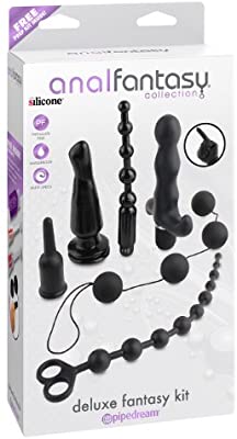 Pipedream Anal Fantasy Collection Deluxe Fantasy Kit - 6 Pcs (Black)-Adult Toys - Anal-Pipedream-Danish Blue Adult Centres