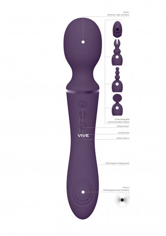 Shots Vive - Nami Dual Sided Massage Wand-Adult Toys - Vibrators - Wands-Vive-Danish Blue Adult Centres