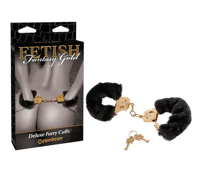 Fetish Fantasy Gold Deluxe Furry Cuffs-Unclassified-Pipedream-Danish Blue Adult Centres