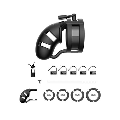 MANCAGE Model 18 - Chastity - 9cm - Silicone Cage Ballsplitter - Black-Adult Toys - Bondage & Fetish - Cages-Shots-Danish Blue Adult Centres
