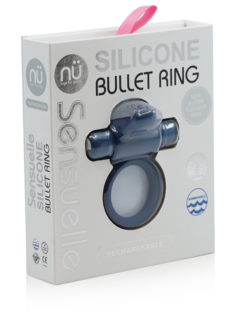 NU Sensuelle Silicone Bullet Cock Ring (Navy Blue)-Unclassified-NU Sensuelle-Danish Blue Adult Centres