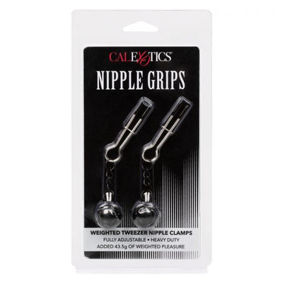 Nipple Grips Weighted Tweezer Nipple Clamps-Bondage & Fetish - Nipple Play-CalExotics-Danish Blue Adult Centres