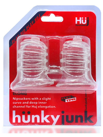 Hunkyjunk Elong Wide Base Nipsucker Cobalt (Clear)-Bondage & Fetish - Nipple Play-Hunky Junk-Danish Blue Adult Centres