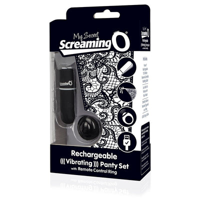 ScreamingO Vibrating Remote Control Panty Set Black - Rechargable-Unclassified-ScreamingO-Danish Blue Adult Centres