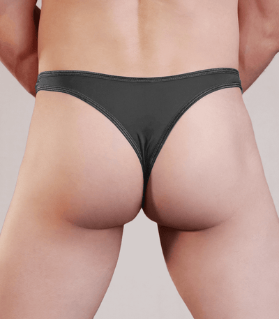 Love In Leather Mens Lycra G-string L/XL Black-Clothing - Underwear & Panties - Mens& - Room in Front-Love In Leather-Danish Blue Adult Centres
