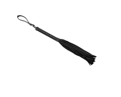 Love In Leather - Black Flogger w Black Tails-Bondage & Fetish - Floggers & Whips-Love In Leather-Danish Blue Adult Centres