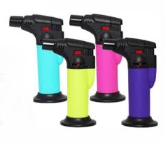 Trio Gloss Fluro Stand Up Blow Torch Jet Lighter with Base-Lifestyle - Lighters - Jet Lighters-Trio-Danish Blue Adult Centres