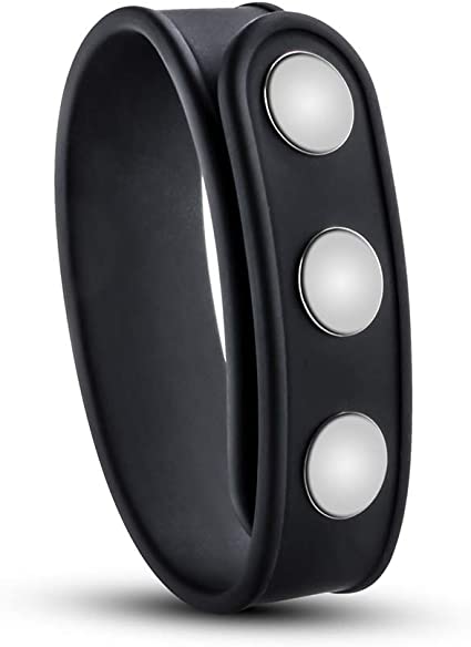 Blush Performance VS5 Silicone 3-Snap Cock Strap (Black)-Adult Toys - Cock Rings-Blush-Danish Blue Adult Centres