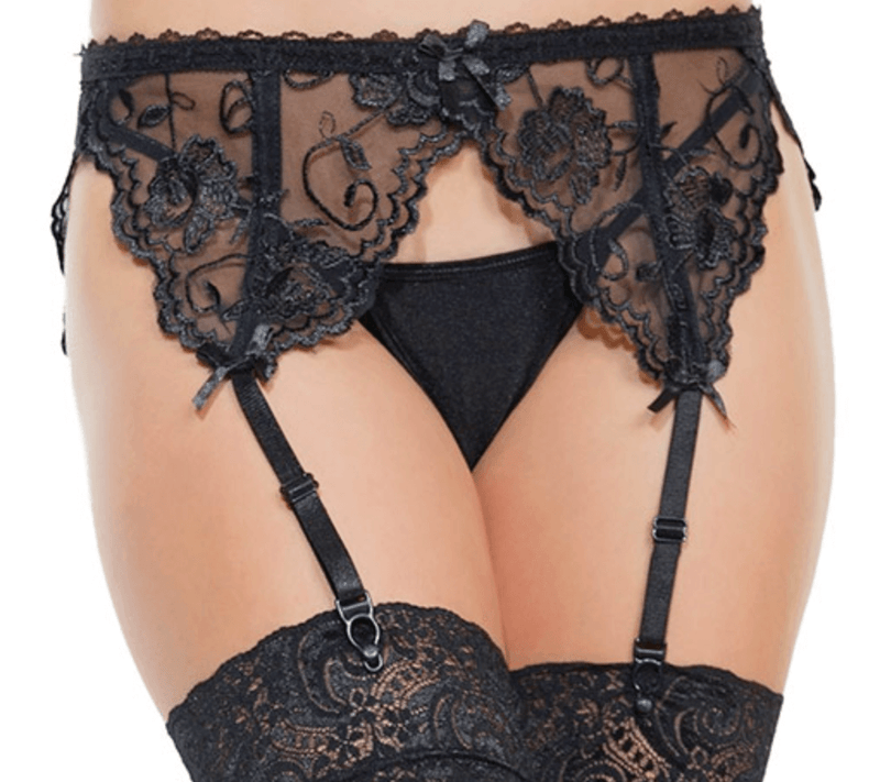 Daily Hustle Scalloped Lace Garter Belt By Coquette - O/S-Clothing - Garter-COQUETTE-Danish Blue Adult Centres