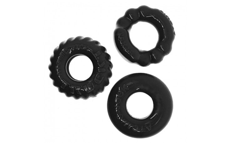 Bonemaker 3 Pc Cockring Set Black-Adult Toys - Cock Rings-Oxballs-Danish Blue Adult Centres