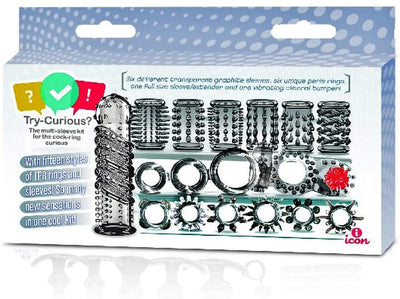 Try-Curious Cock Ring & Sleeve Set-Adult Toys - Cock Rings-Icon Brands-Danish Blue Adult Centres