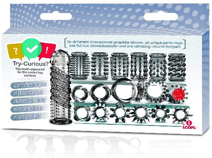 Try-Curious Cock Ring & Sleeve Set-Adult Toys - Cock Rings-Icon Brands-Danish Blue Adult Centres