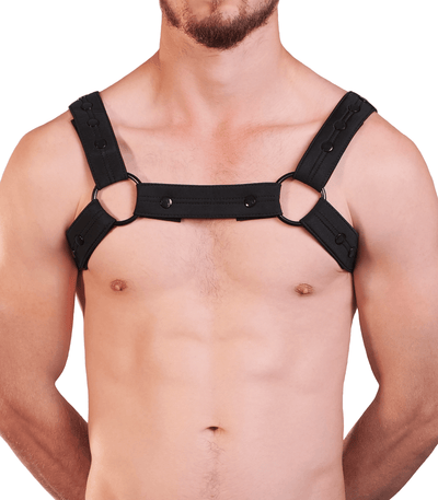 Love In Leather - BRA017 Neoprene Bulldog Brace Black-Bondage & Fetish - Nipple Play-Love In Leather-Danish Blue Adult Centres