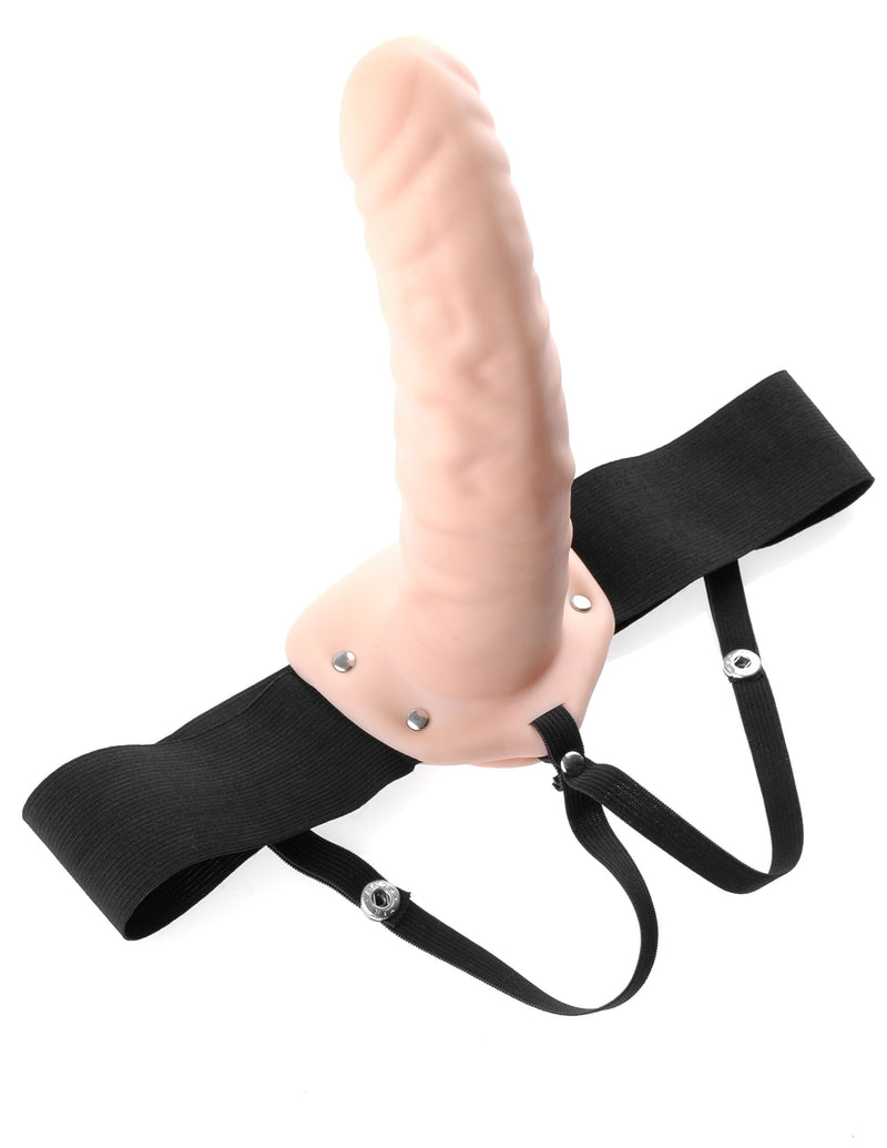 Pipedream Fetish Fantasy 8inch Vibrating Hollow Strap-On (Flesh)-Adult Toys - Strap On - Kits-Pipedream-Danish Blue Adult Centres