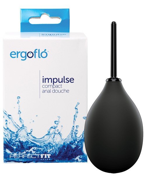 ER-15 Perfect Fit Ergoflo Impulse Anal Douche (Black)-Lubricants & Essentials - Douches-Perfect Fit-Danish Blue Adult Centres