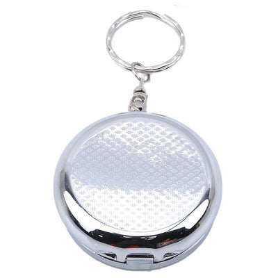 Pill Box on Key Chain with 3 compartments (Silver)-Lifestyle - Storage - Vials & Bottles-Pill Thing-Danish Blue Adult Centres