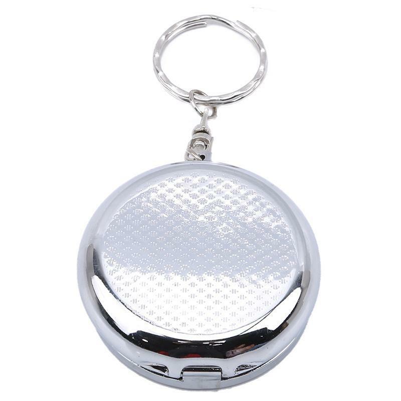 Pill Box on Key Chain with 3 compartments (Silver)