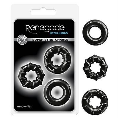 Renegade - Dyno Rings (Black)-Adult Toys - Cock Rings-Renegade-Danish Blue Adult Centres